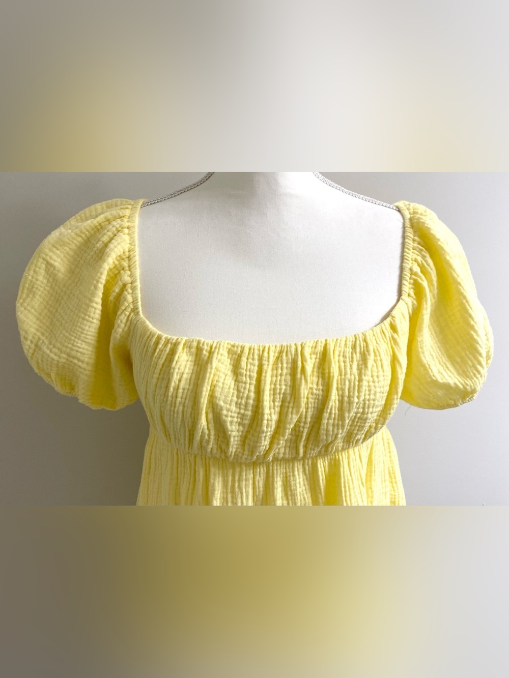 Princess Polly Womens 8 Yellow Let’s Dance Mini Dress Boho Summer Cotton Beach - Picture 6 of 16